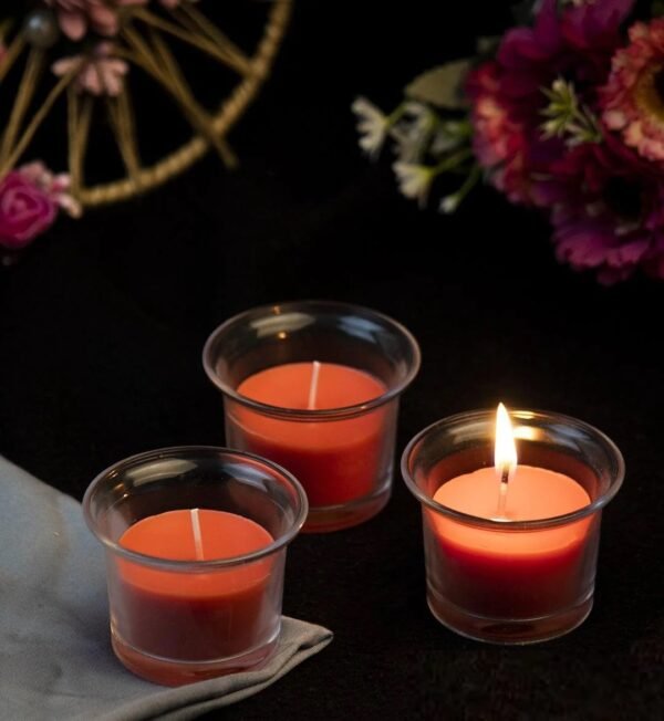 Desi Kraft Scented Votive Glass Soy Wax Candles for Home Decor, Gifts- Pack of 4 (Fragrance - Rose, Jasmine, Vanila & Lavender) - Image 7