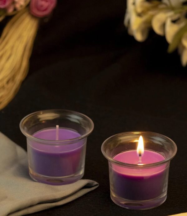 Desi Kraft Scented Votive Glass Soy Wax Candles for Home Decor, Gifts- Pack of 4 (Fragrance - Rose, Jasmine, Vanila & Lavender) - Image 5